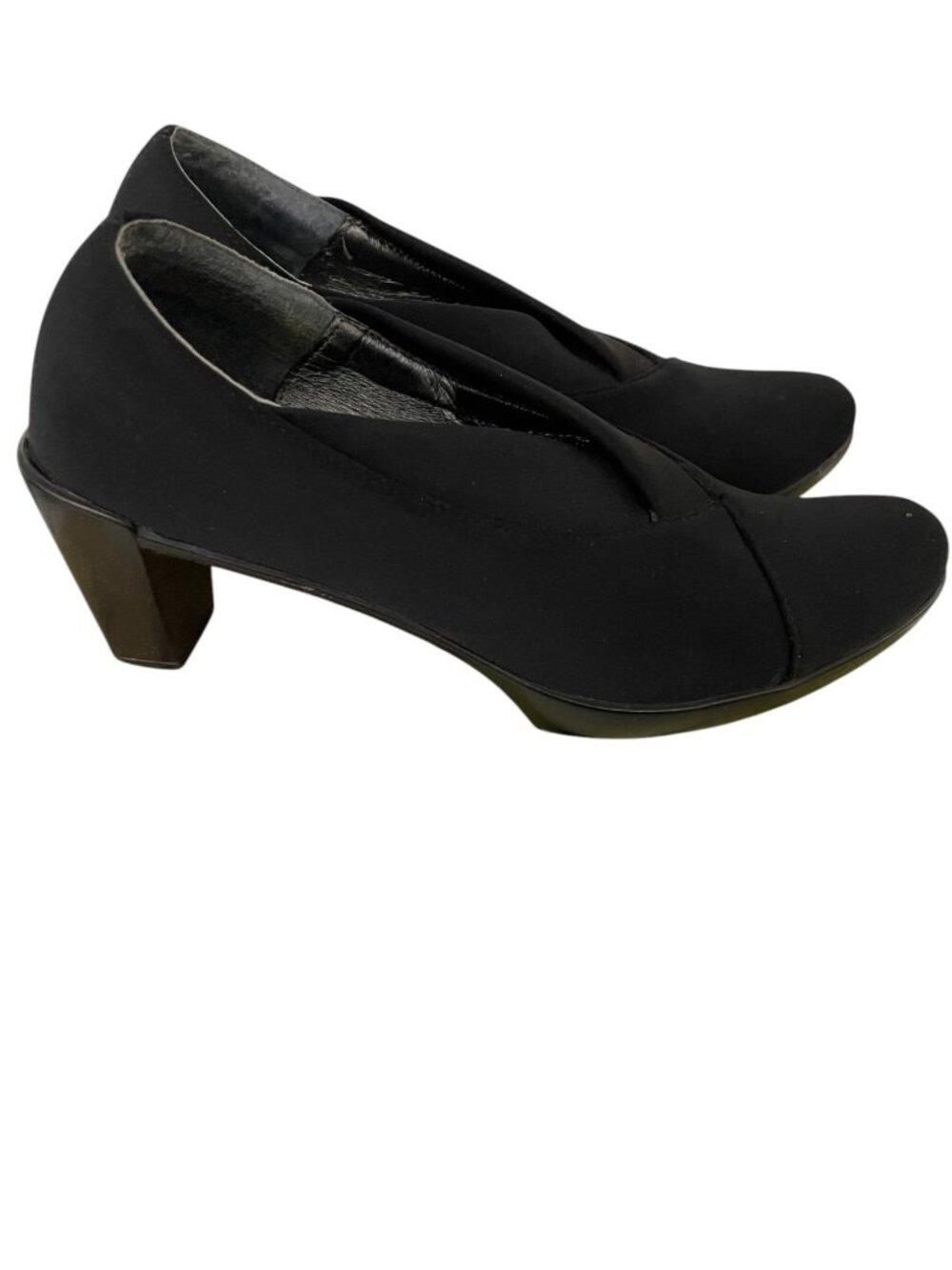 Naot Womens Pumps 38 EU 7 US Black Lucente Stretch Fabric Heels Slip On EUC